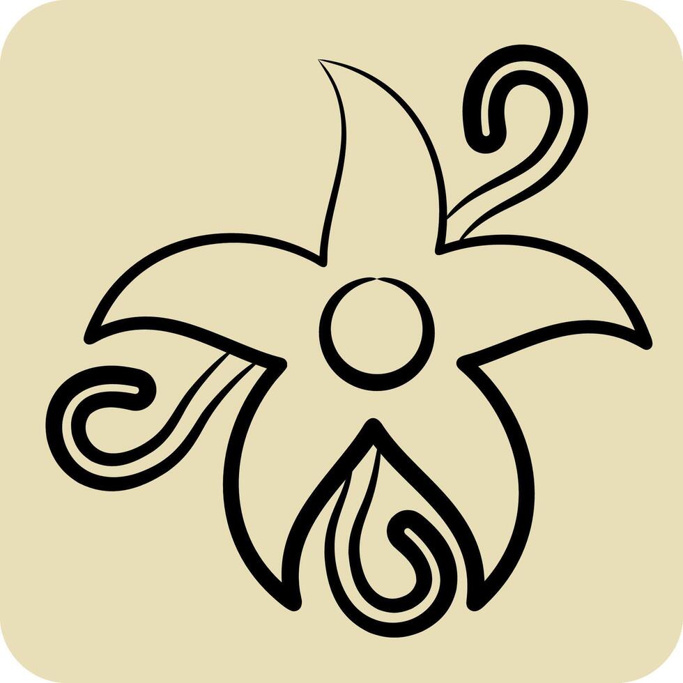 Icon Vanilla. related to Spice symbol. hand drawn style. simple design editable. simple illustration vector