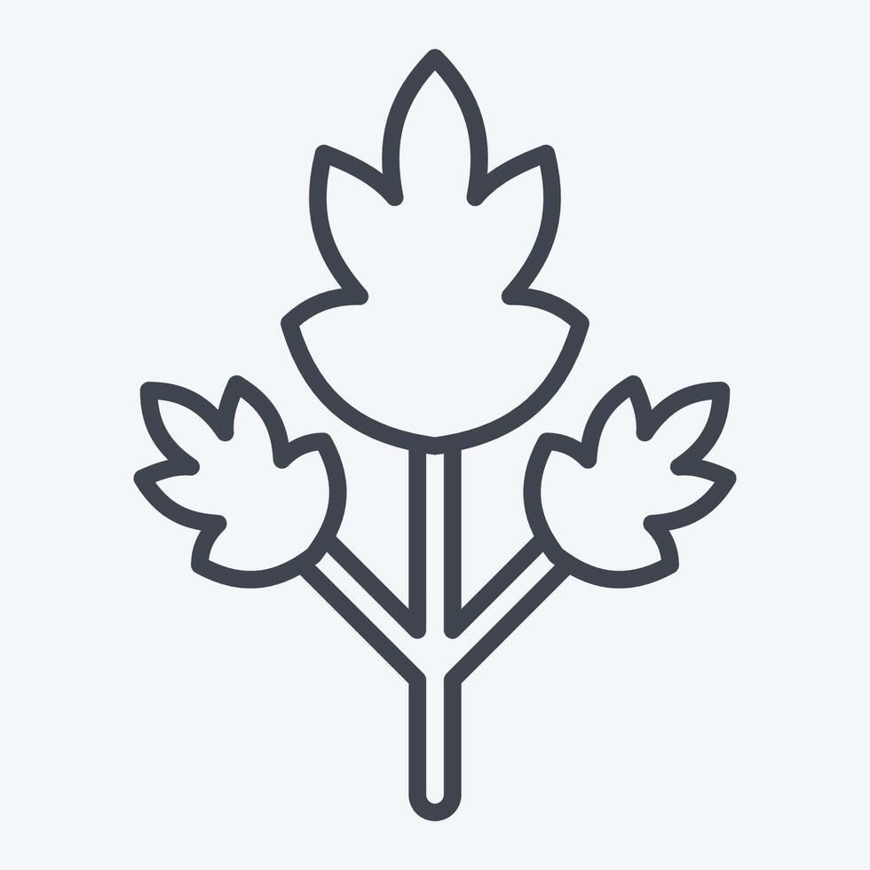 Icon Parsley. related to Spice symbol. line style. simple design editable. simple illustration vector