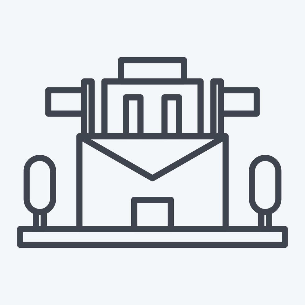 Icon Post Office. related to Post Office symbol. line style. simple design editable. simple illustration vector