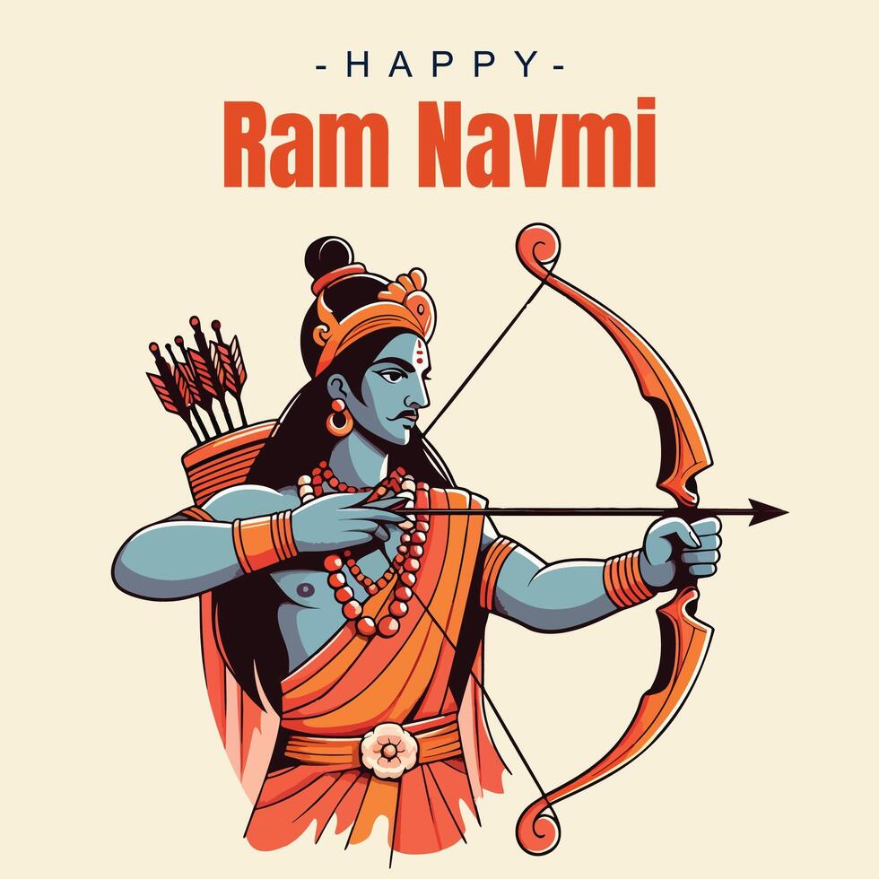 Ram Navami Social media template vector