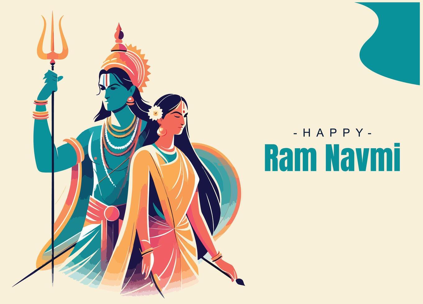 Ram Navami Social media template vector