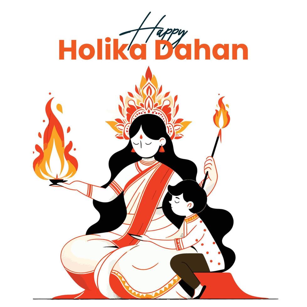 Holika dahan vector art for social media