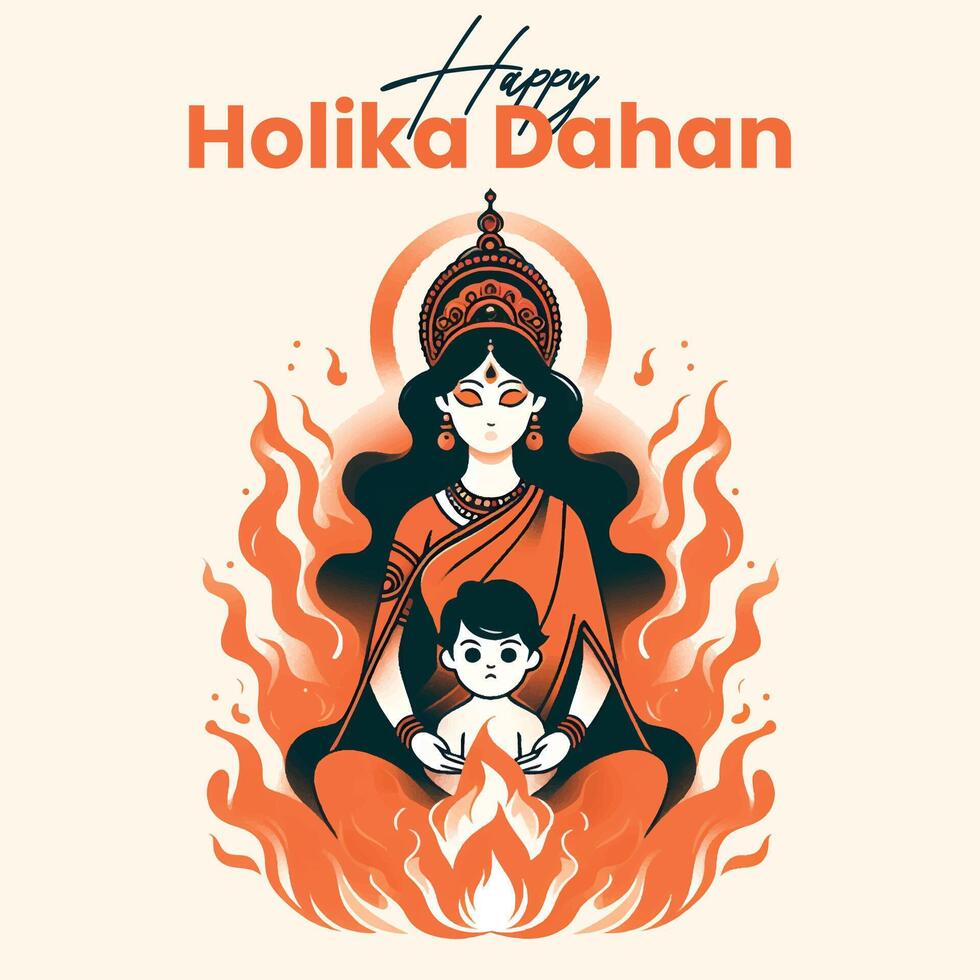 Holika dahan vector art for social media