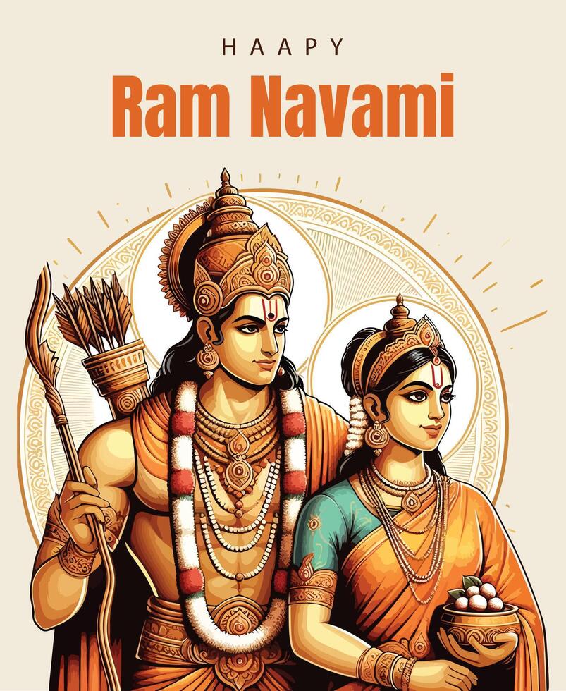 Ram Navami Social media template vector