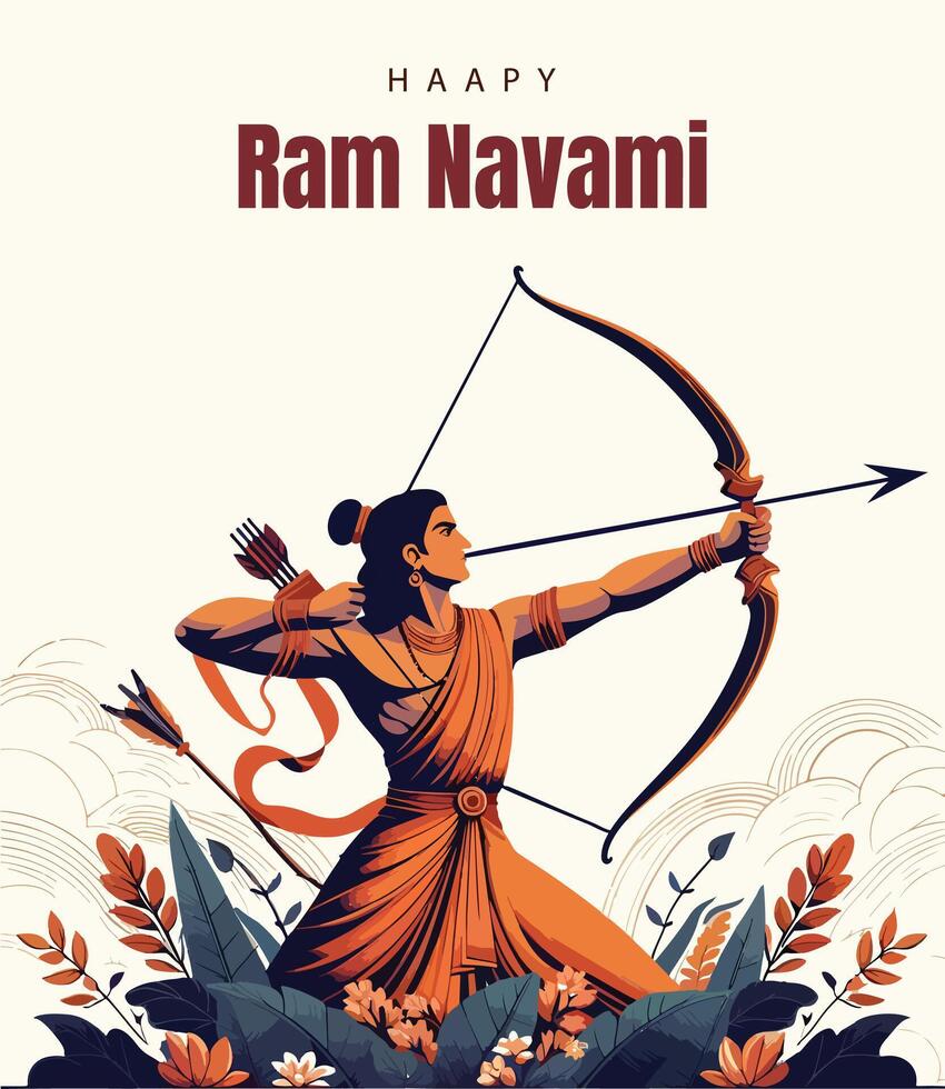 Ram Navami Social media template vector