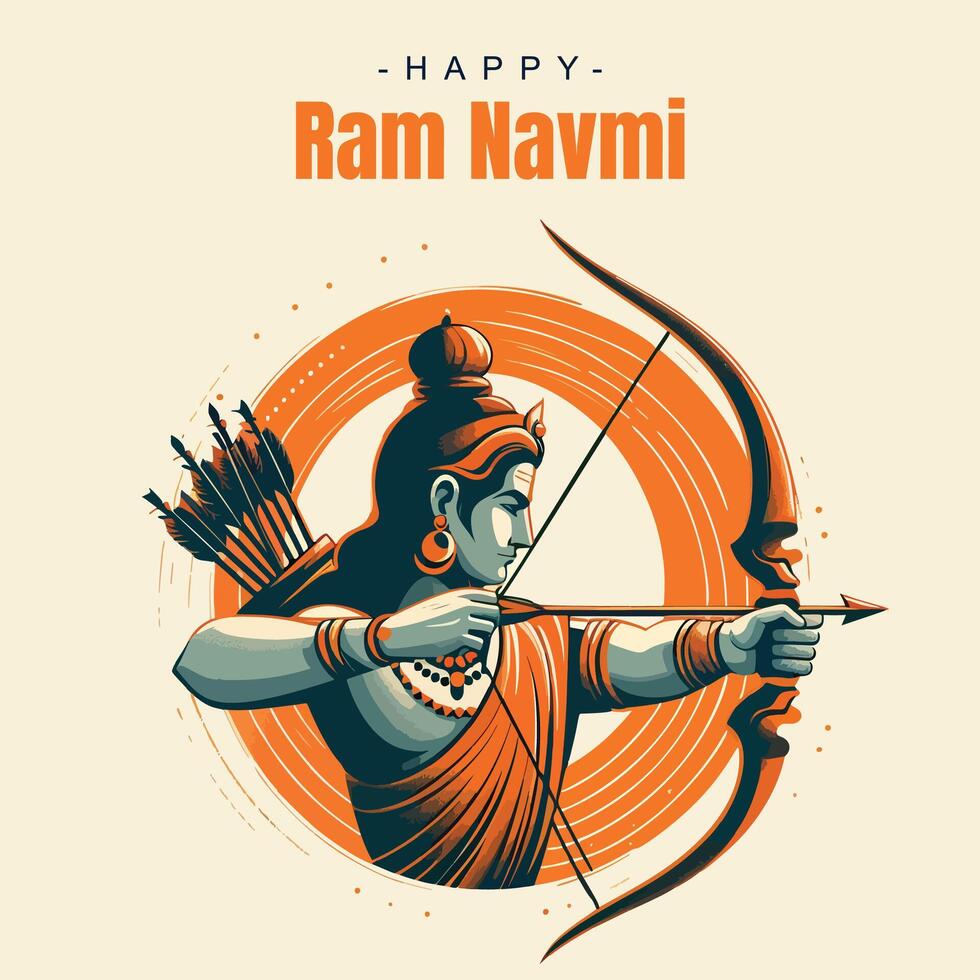 Ram Navami Social media template vector
