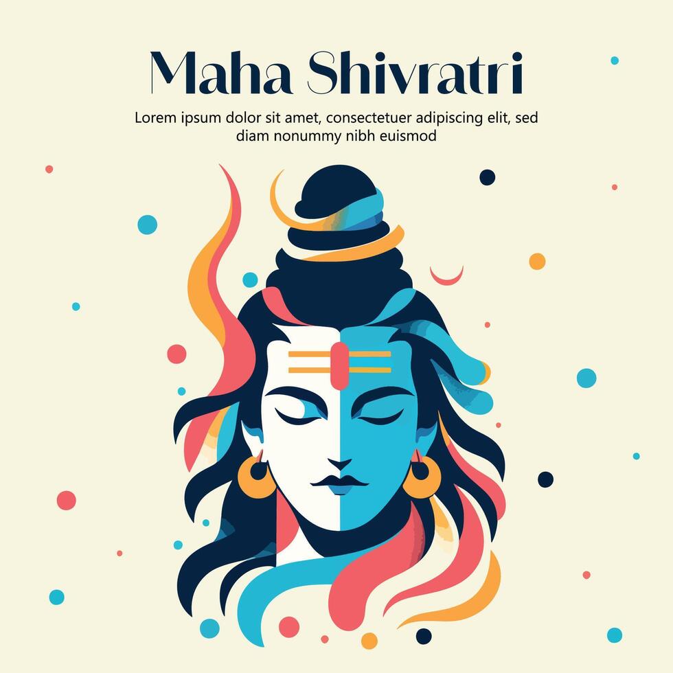 Shiv maha shivratri template vector