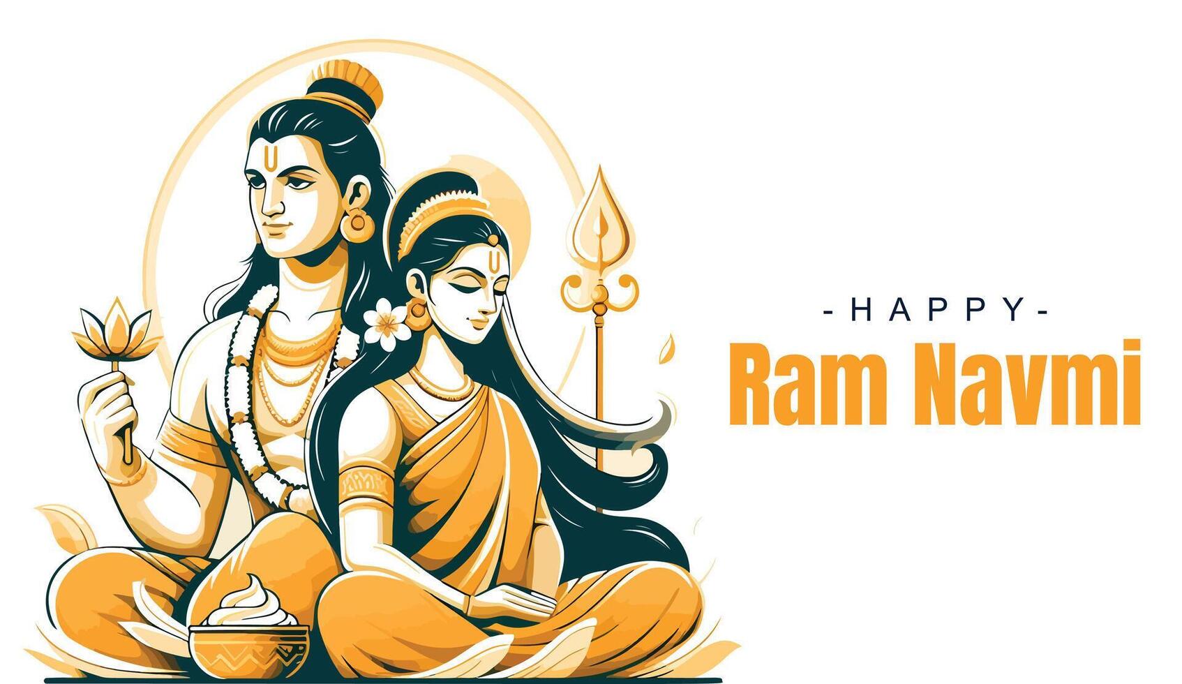 Ram Navami Social media template vector
