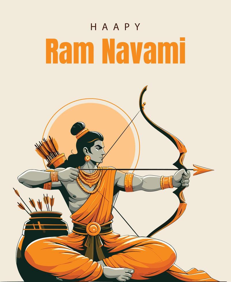 Ram Navami Social media template vector