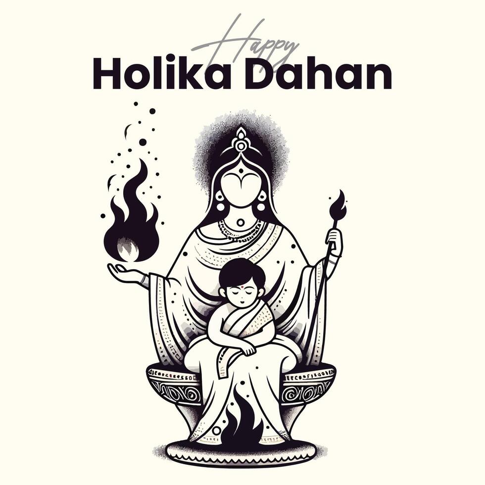 Holika dahan vector art for social media