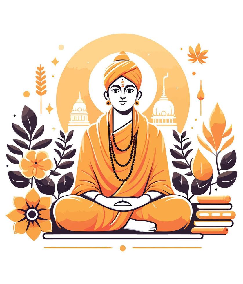 mahavir Swami Jayanti social medios de comunicación modelo vector