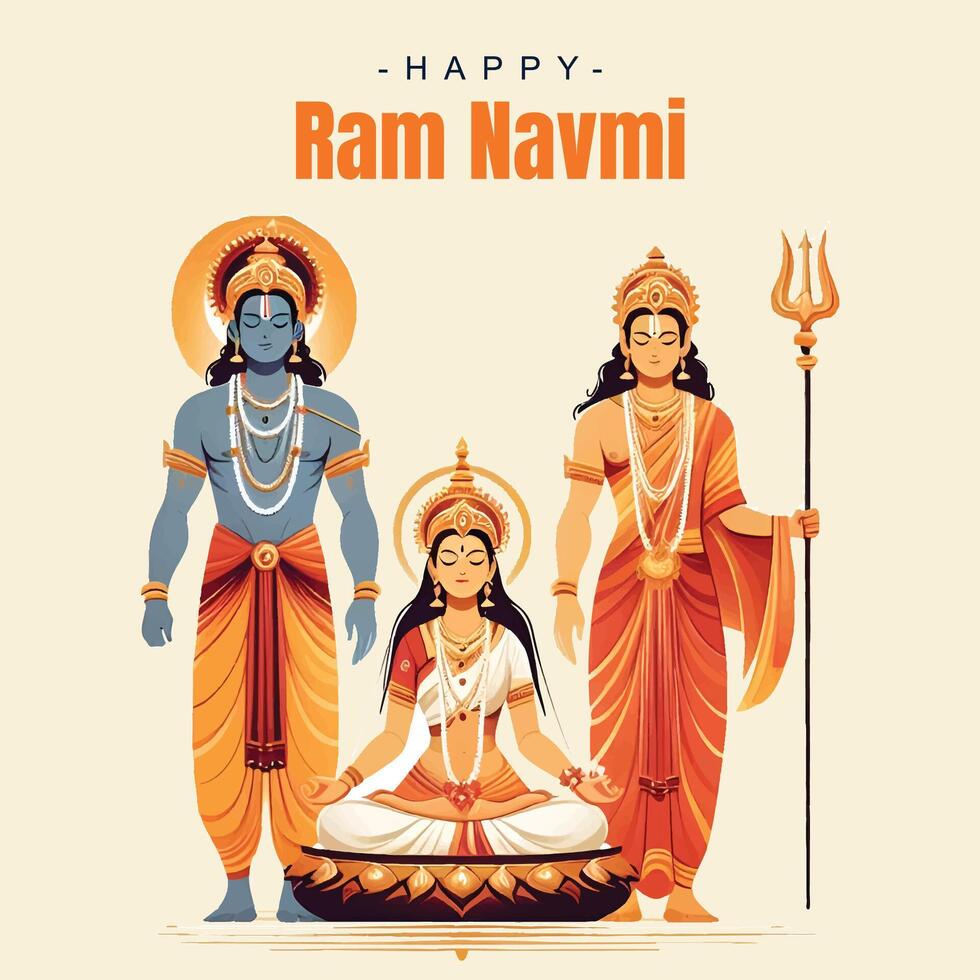 Ram Navami Social media template vector