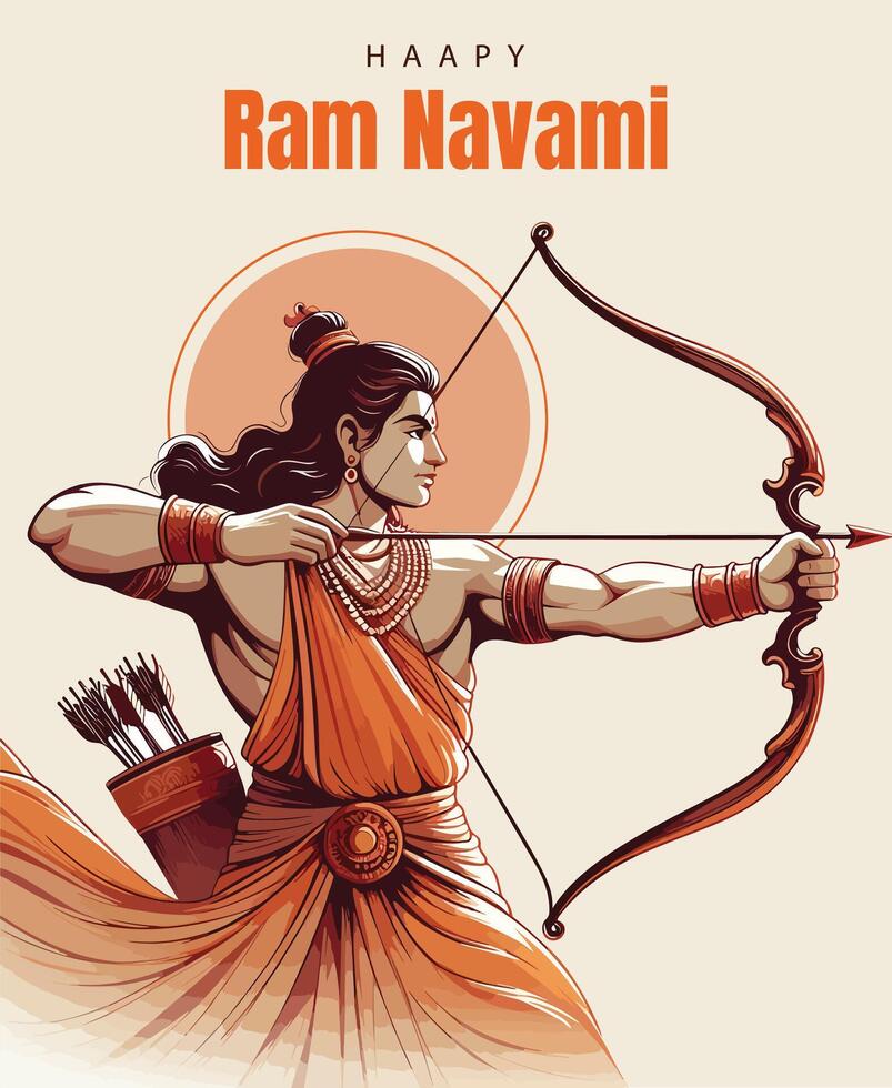 Ram Navami Social media template vector