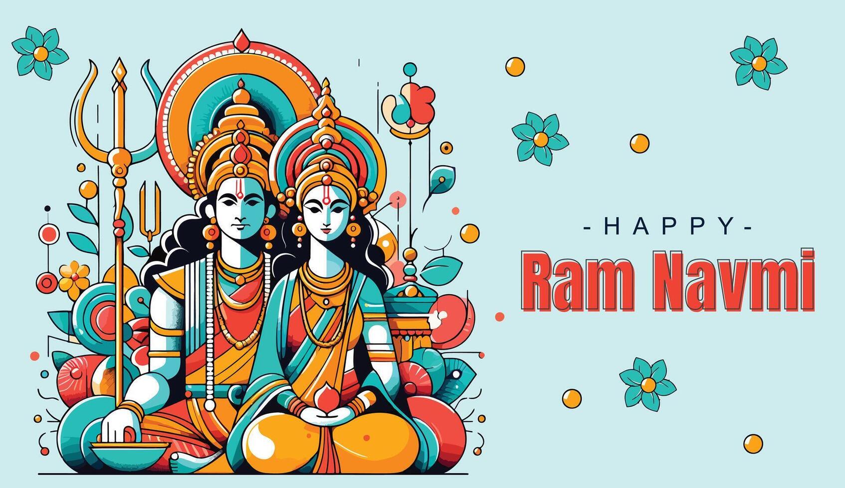 Ram Navami Social media template vector