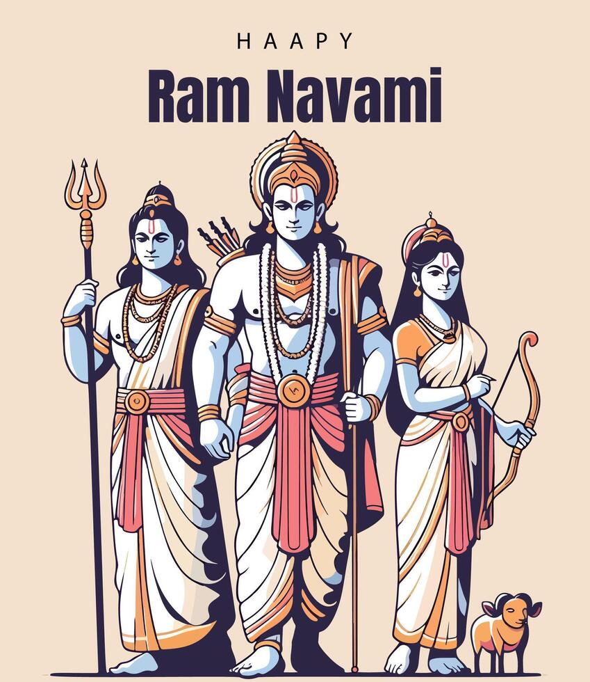 Ram Navami Social media template vector
