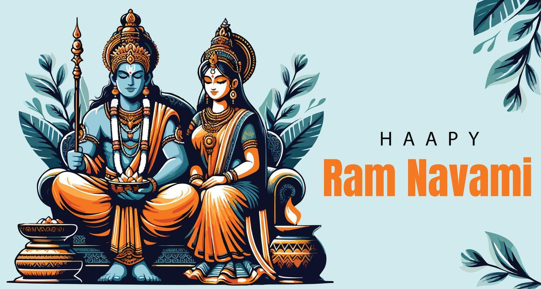 Ram Navami Social media template vector