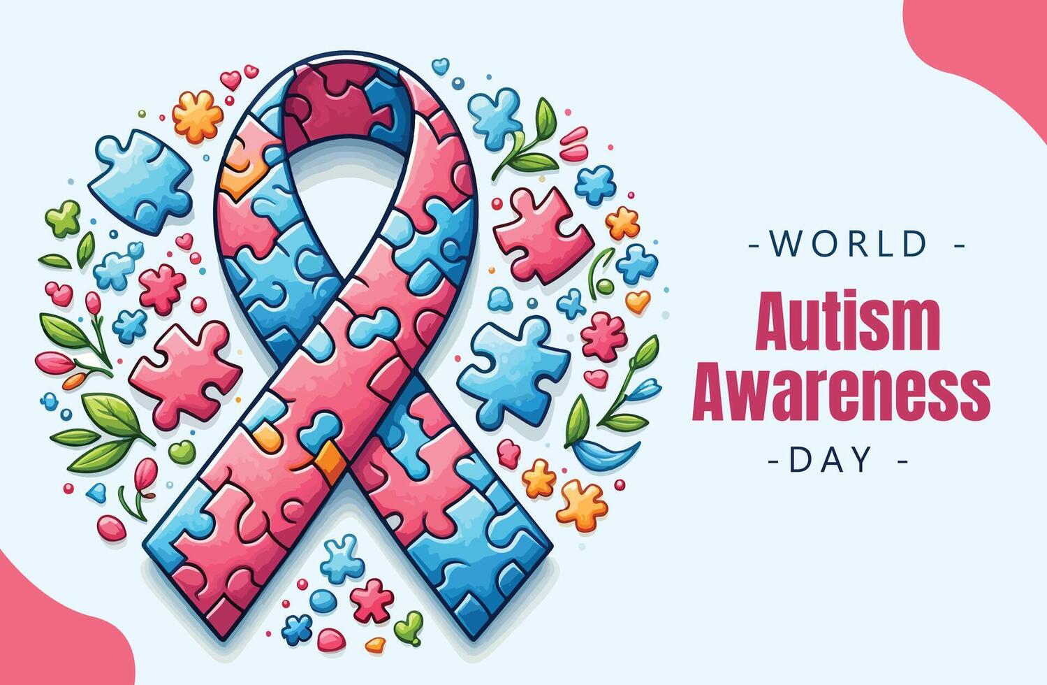 International autism day poster template vector