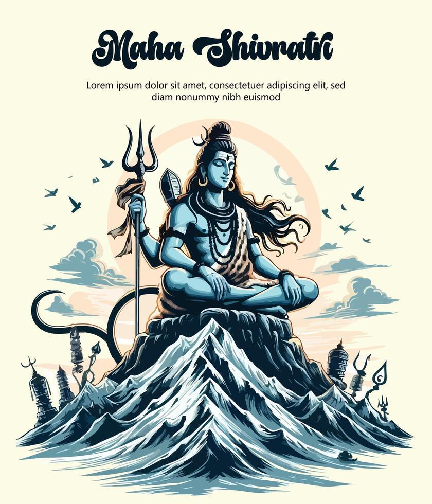 Lord shiva vector illustration