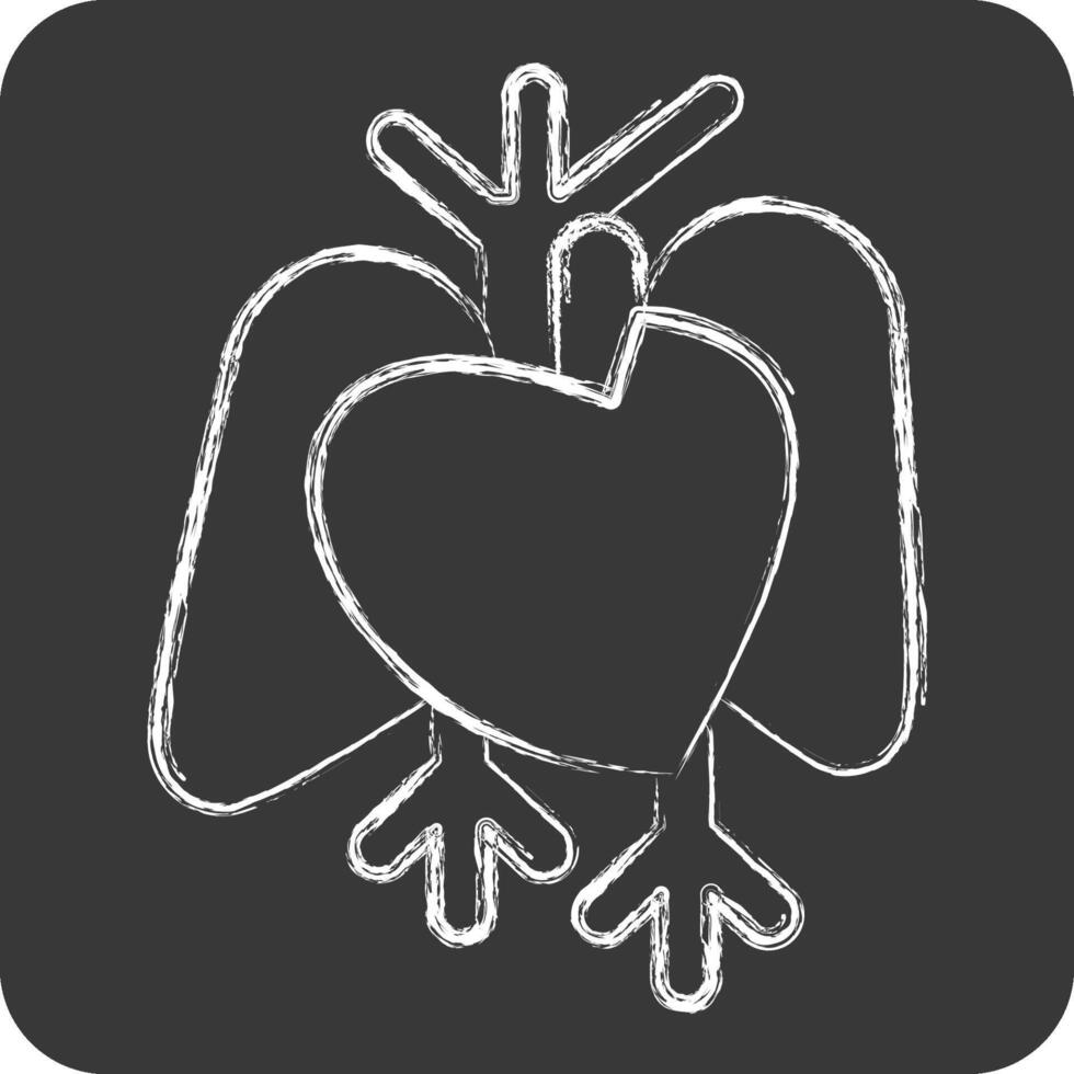 Icon Heart. related to Human Organ symbol. chalk Style. simple design editable. simple illustration vector