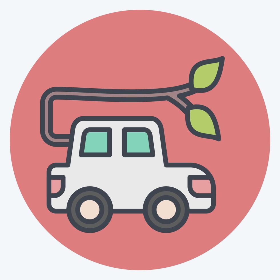 Icon Car Charging. related to Ecology symbol. color mate style. simple design editable. simple illustration vector