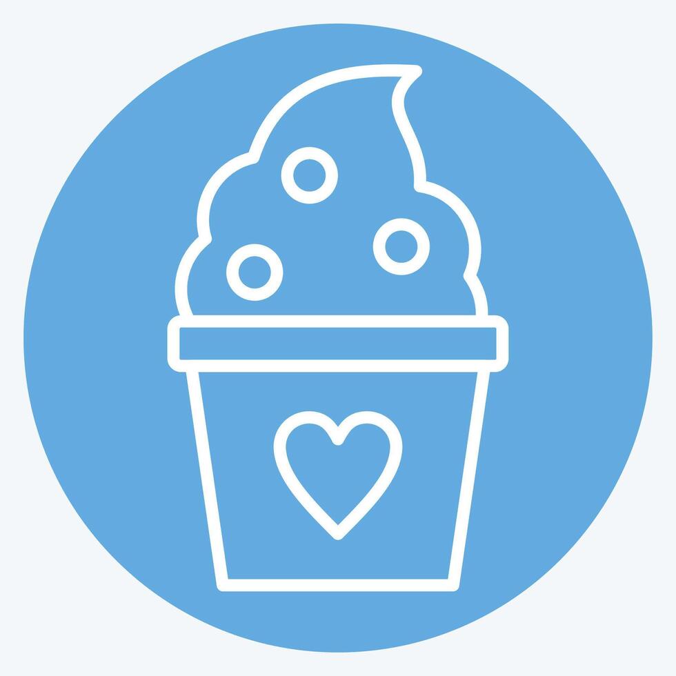 Icon Frozen Yogurt. related to Milk and Drink symbol. blue eyes style. simple design editable. simple illustration vector