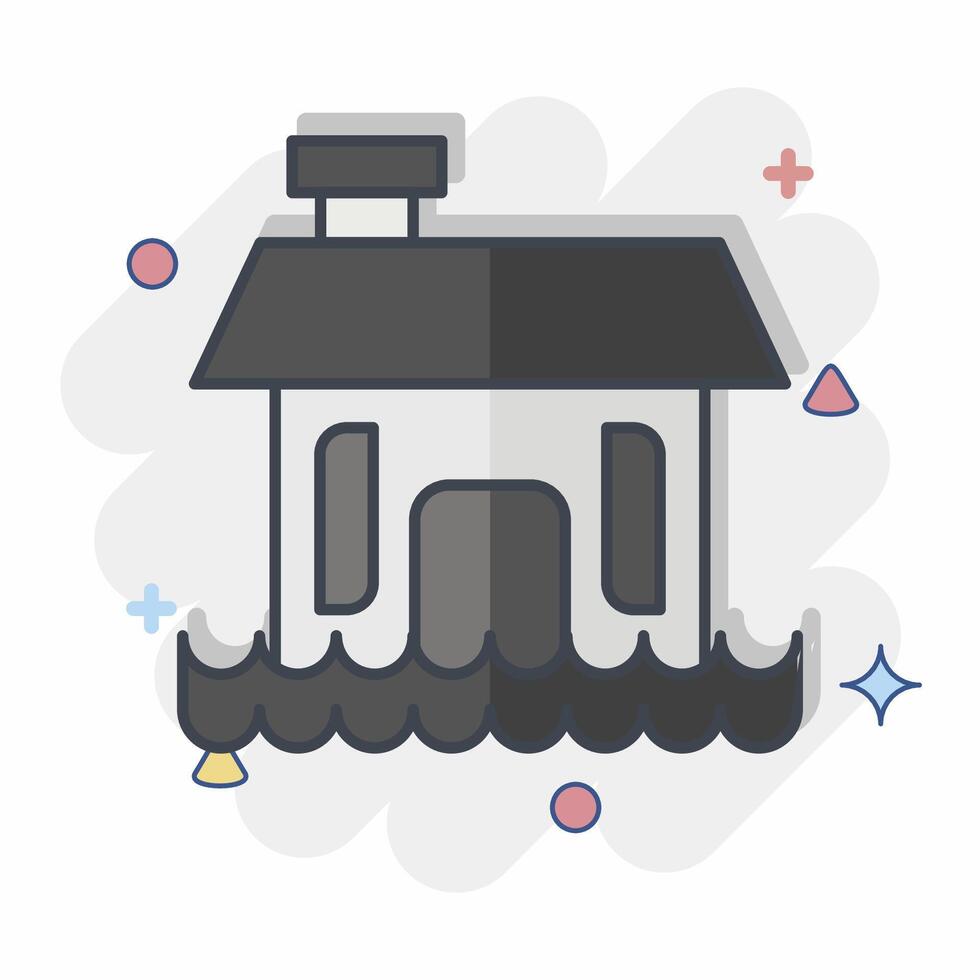 Icon Flood. related to Ecology symbol. comic style. simple design editable. simple illustration vector