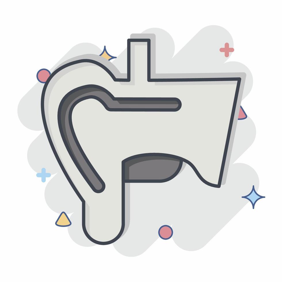 Icon Ear. related to Human Organ symbol. comic style. simple design editable. simple illustration vector