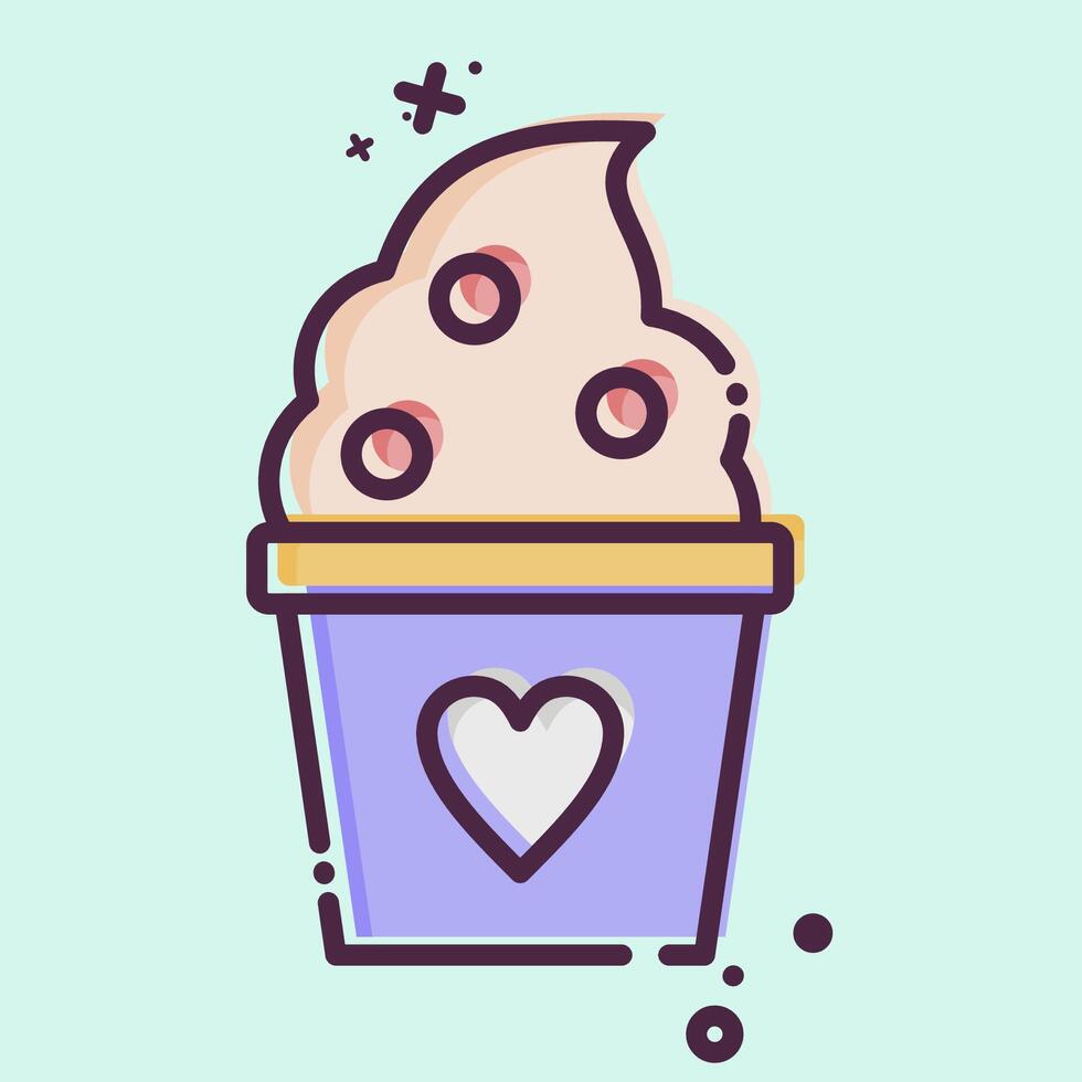 icono congelado yogur. relacionado a Leche y bebida símbolo. mbe estilo. sencillo diseño editable. sencillo ilustración vector