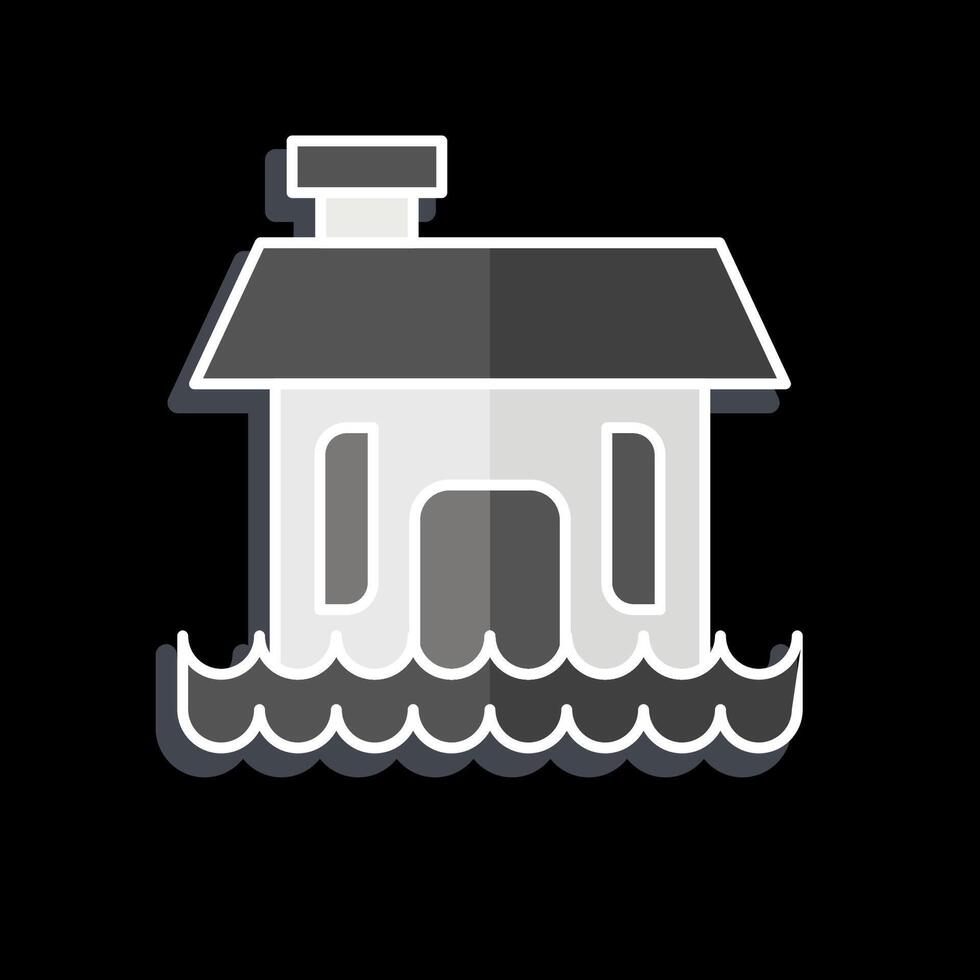 Icon Flood. related to Ecology symbol. glossy style. simple design editable. simple illustration vector