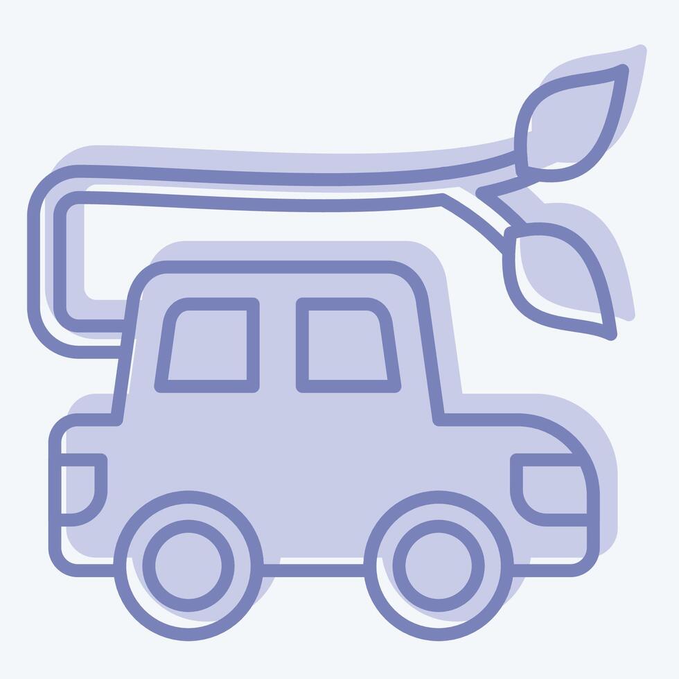 Icon Car Charging. related to Ecology symbol. two tone style. simple design editable. simple illustration vector