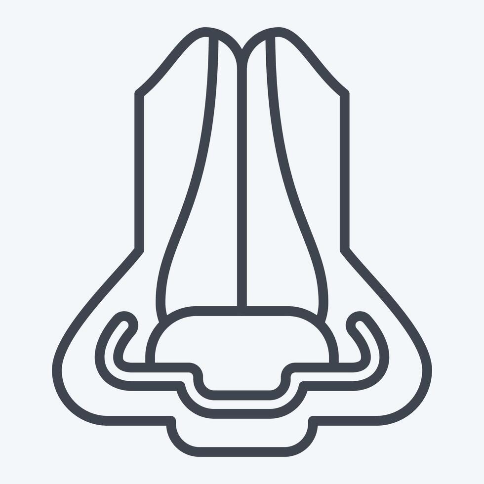 Icon Nose. related to Human Organ symbol. line style. simple design editable. simple illustration vector