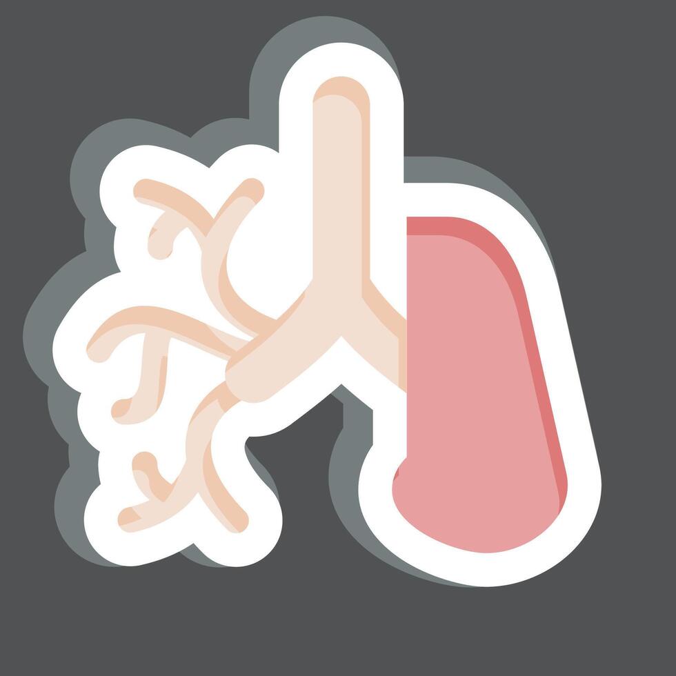 Sticker Bronchus. related to Human Organ symbol. simple design editable. simple illustration vector