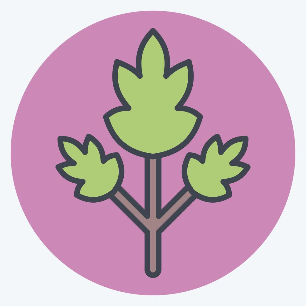 Icon Parsley. related to Spice symbol. color mate style. simple design editable. simple illustration vector