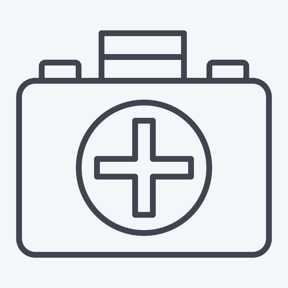 Icon First Aid Kit. related to Hockey Sports symbol. line style. simple design editable vector