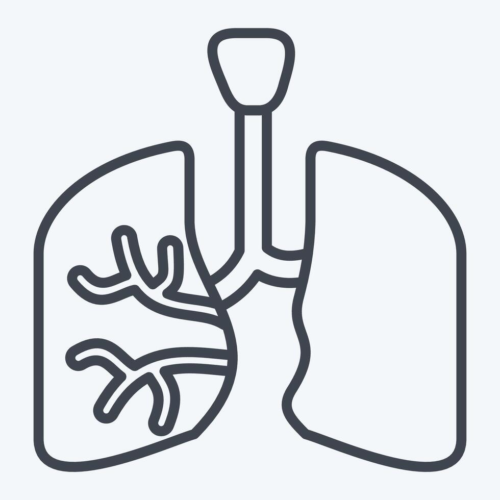 Icon Lungs. related to Human Organ symbol. line style. simple design editable. simple illustration vector