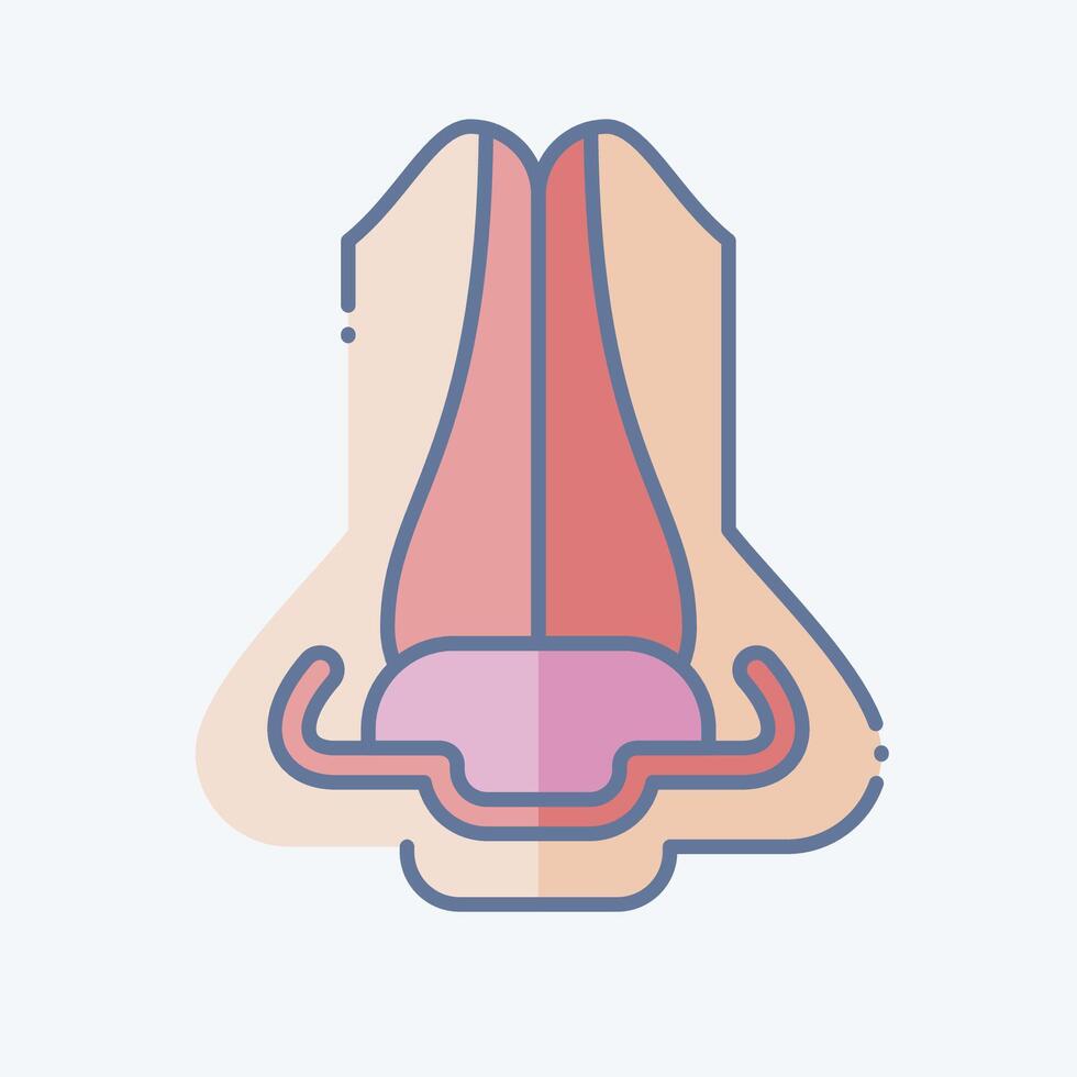 Icon Nose. related to Human Organ symbol. doodle style. simple design editable. simple illustration vector