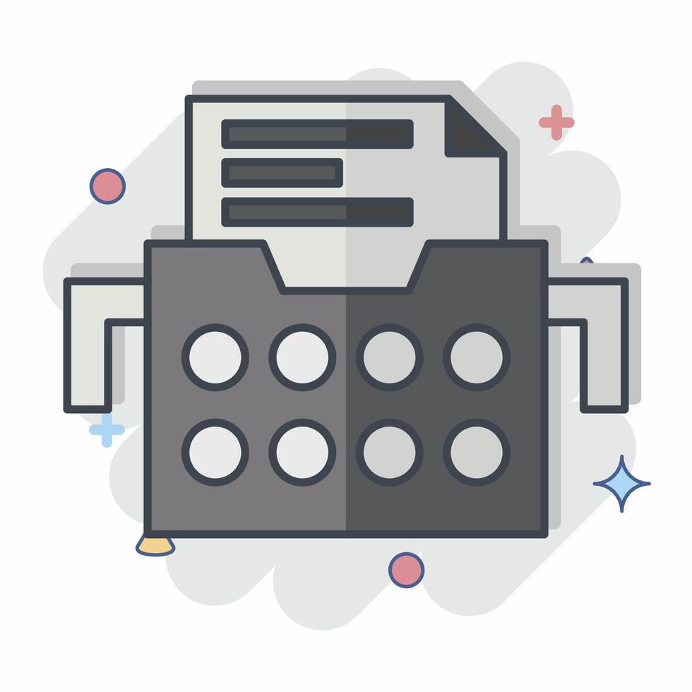 Icon Typewriters. related to Post Office symbol. comic style. simple design editable. simple illustration vector