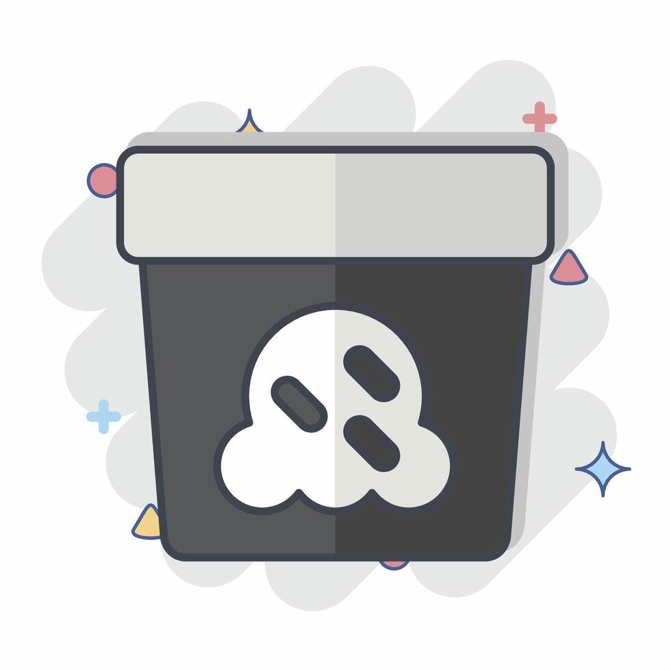 Icon Ice Cream 2. related to Milk and Drink symbol. comic style. simple design editable. simple illustration vector