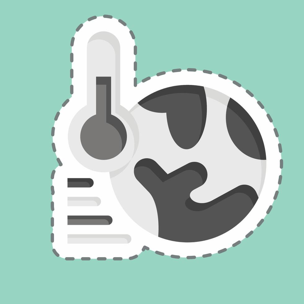 Sticker line cut Global Warming. related to Ecology symbol. simple design editable. simple illustration vector