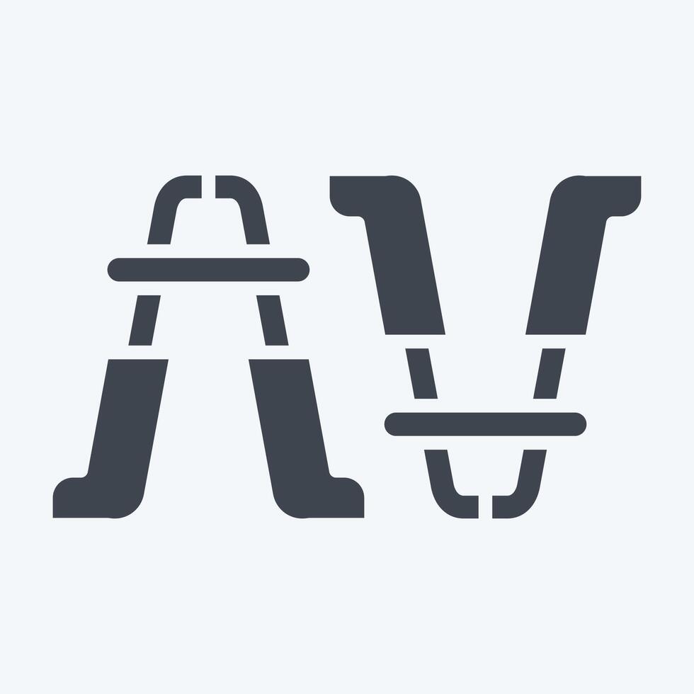 Icon Jumper Cable. related to Garage symbol. glyph style. simple design editable. simple illustration vector