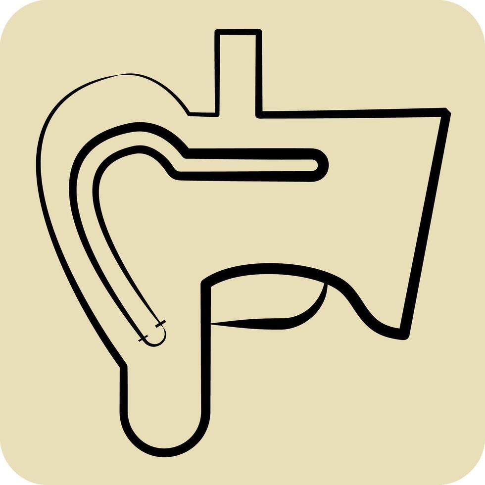 Icon Ear. related to Human Organ symbol. hand drawn style. simple design editable. simple illustration vector