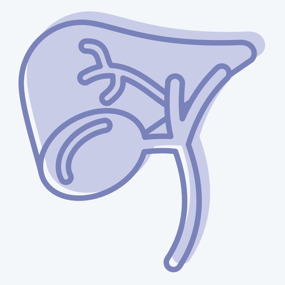 Icon Gallbladder. related to Human Organ symbol. two tone style. simple design editable. simple illustration vector