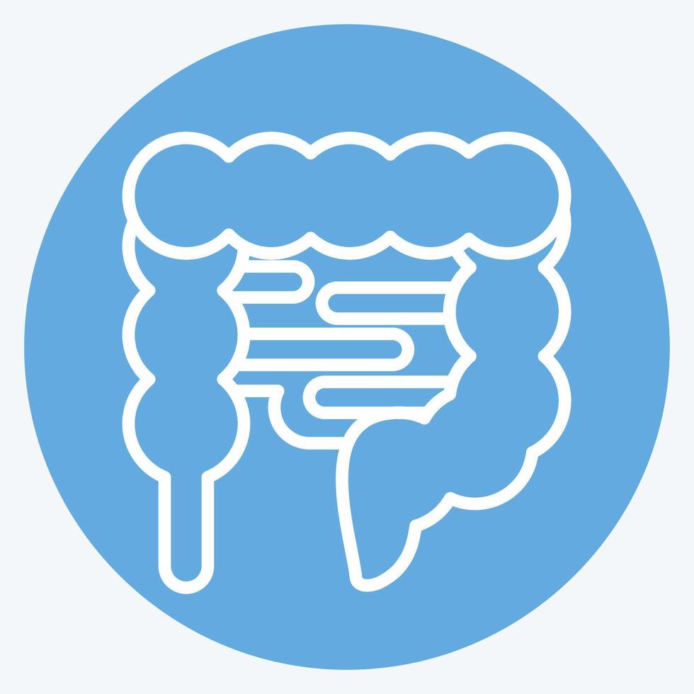 Icon Intestine. related to Human Organ symbol. blue eyes style. simple design editable. simple illustration vector