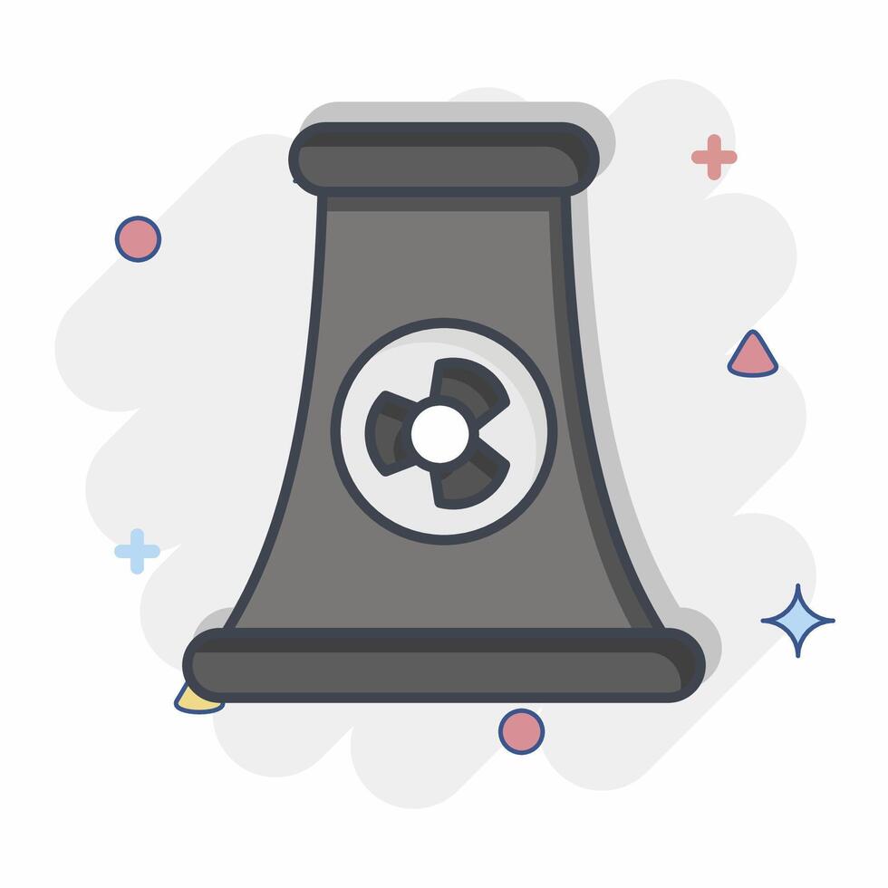 Icon Nuclear Power. related to Ecology symbol. comic style. simple design editable. simple illustration vector