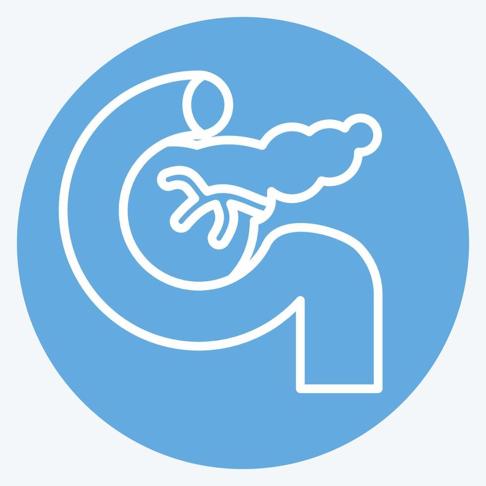 Icon Pancreas. related to Human Organ symbol. blue eyes style. simple design editable. simple illustration vector