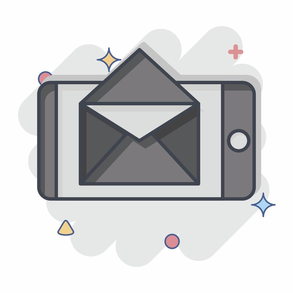 Icon Email. related to Post Office symbol. comic style. simple design editable. simple illustration vector