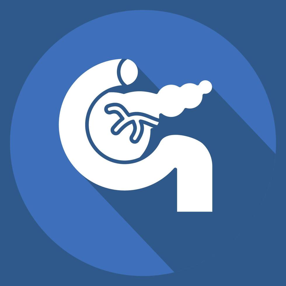 Icon Pancreas. related to Human Organ symbol. long shadow style. simple design editable. simple illustration vector