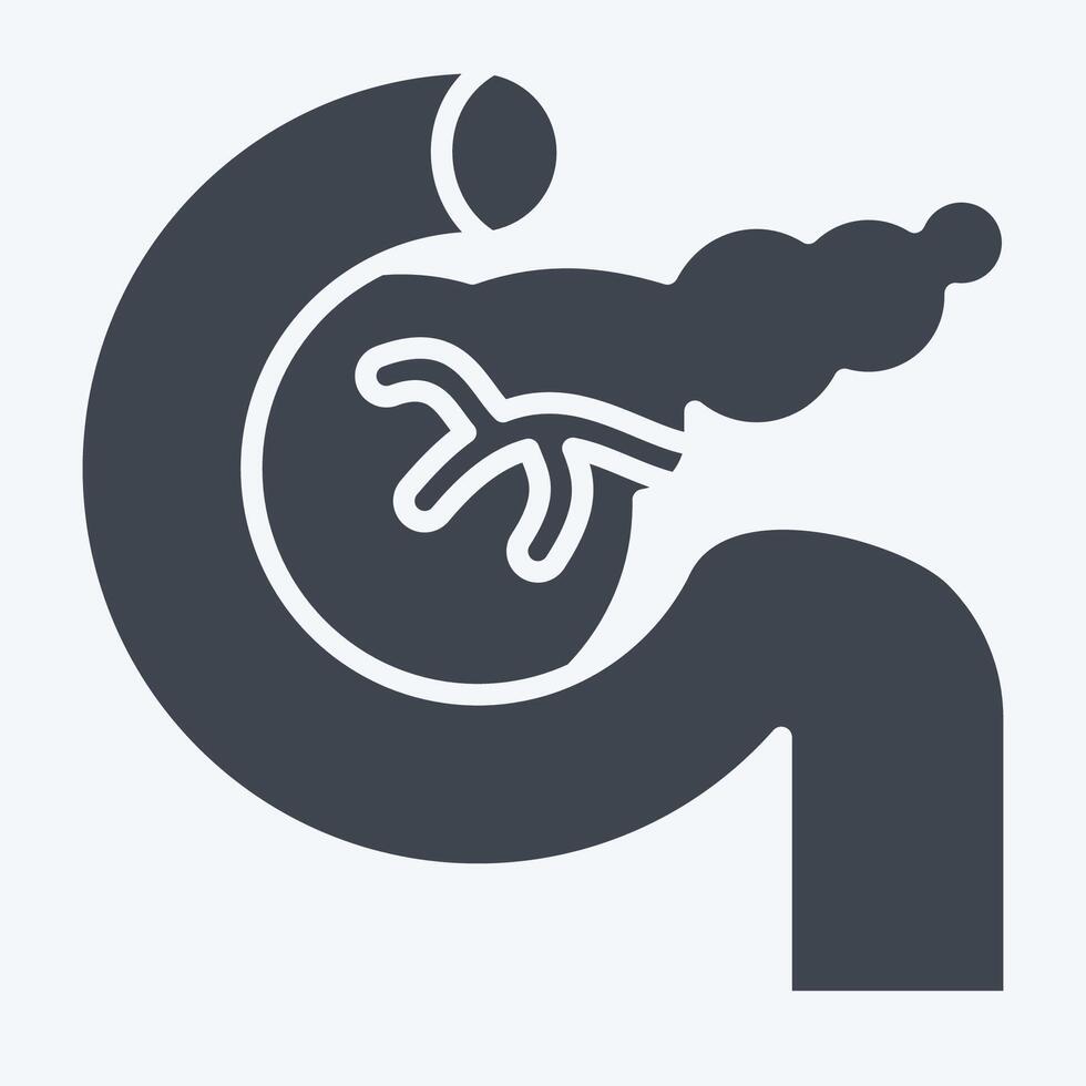 icono páncreas. relacionado a humano Organo símbolo. glifo estilo. sencillo diseño editable. sencillo ilustración vector