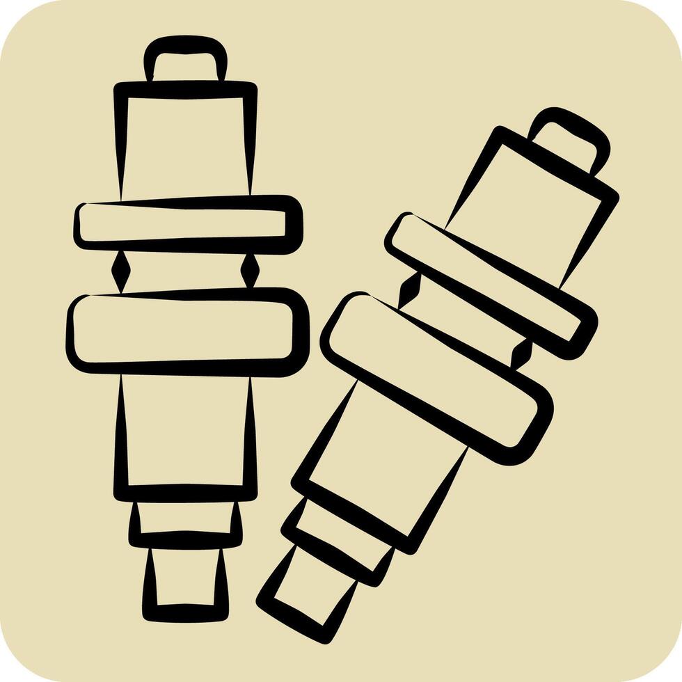 Icon Spark Plug. related to Garage symbol. hand drawn style. simple design editable. simple illustration vector