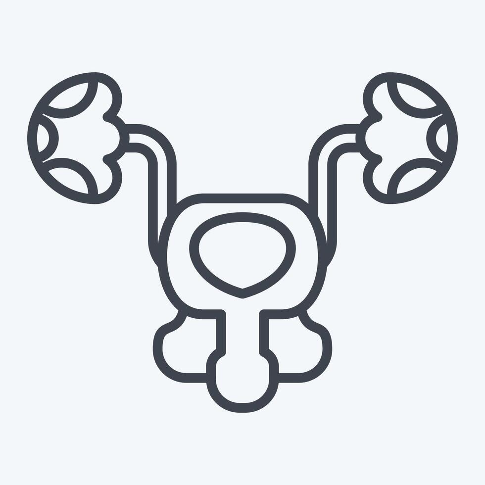 Icon Bladder. related to Human Organ symbol. line style. simple design editable. simple illustration vector